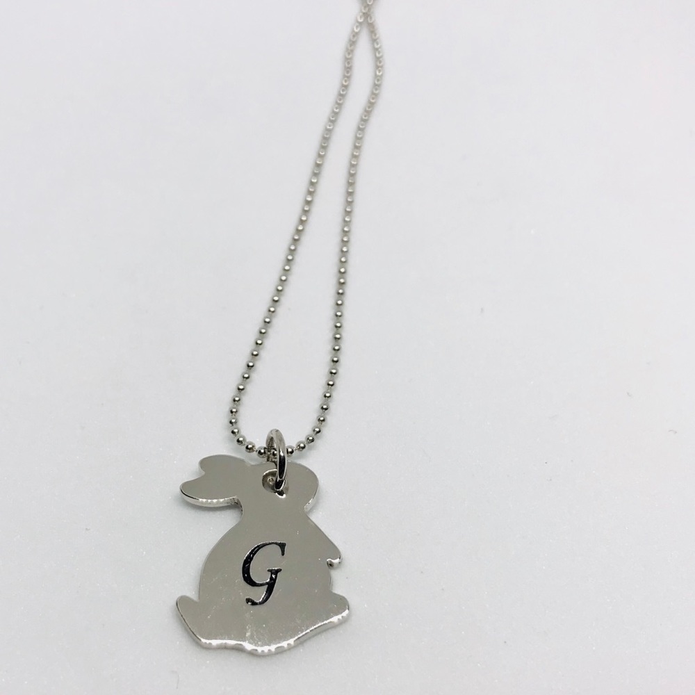 Sterling Silver Personalized Initial Rabbit - Picture 5 of 8